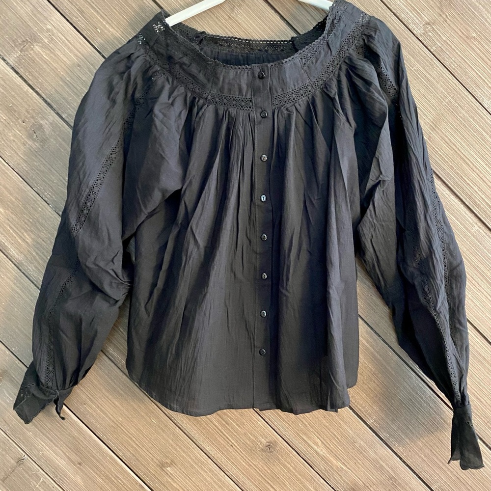 liv los angeles, embroidered top, medium